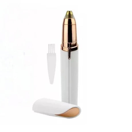 Depiladora portátil para cejas blanca de 13 cm, acero inoxidable, diseño ergonómico y cuchilla de precisión. Ideal para retoques rápidos.-1-1-1