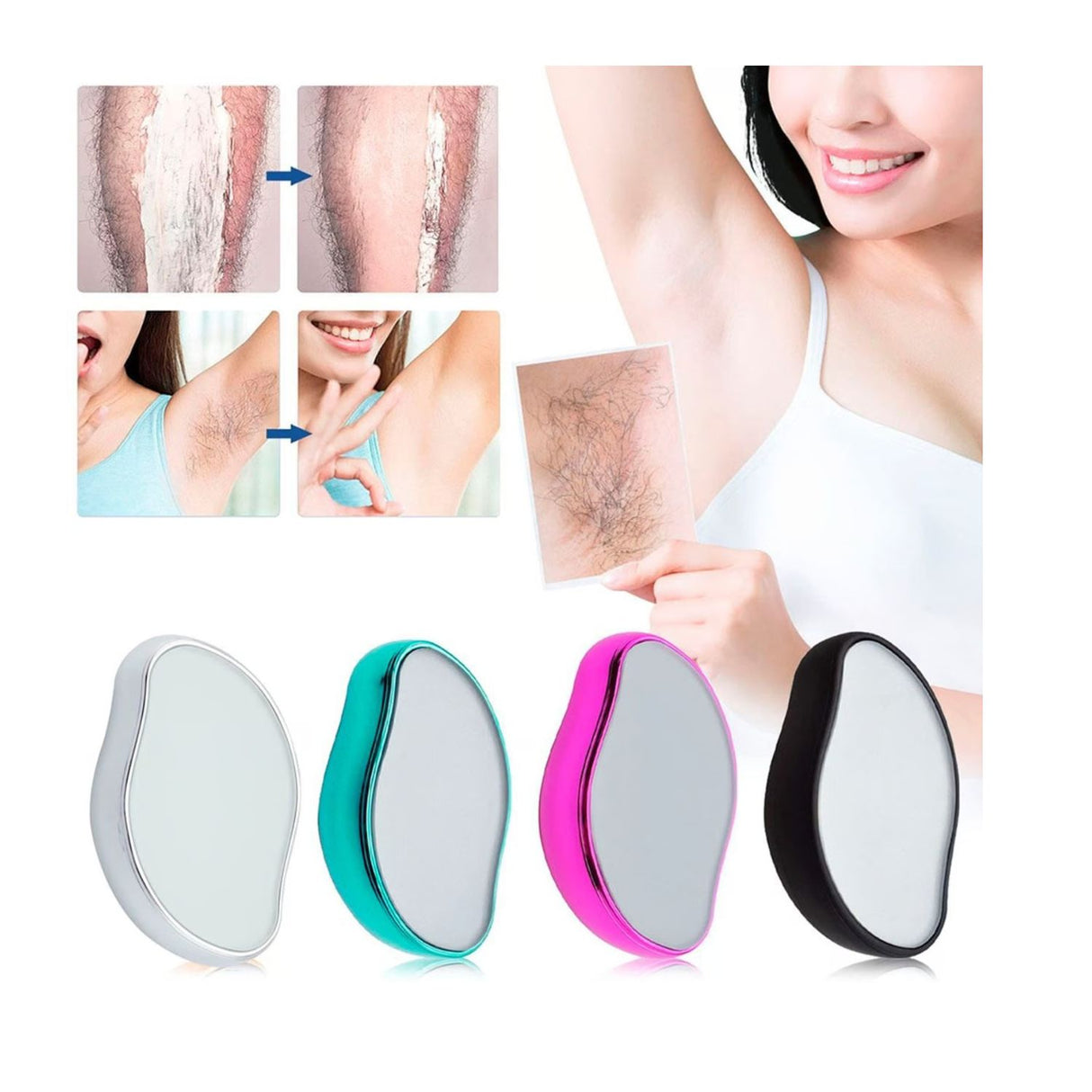 Epilador rosa de 10 cm, depilación eléctrica suave con pinzas de precisión, ideal para piernas y axilas. Compacto y resistente al agua.-1-3-1