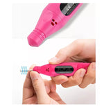 Limador de Uñas Eléctrico rosa de 13 cm, ergonómico y potente, ideal para dar forma a uñas naturales y artificiales en casa o viajes.-3