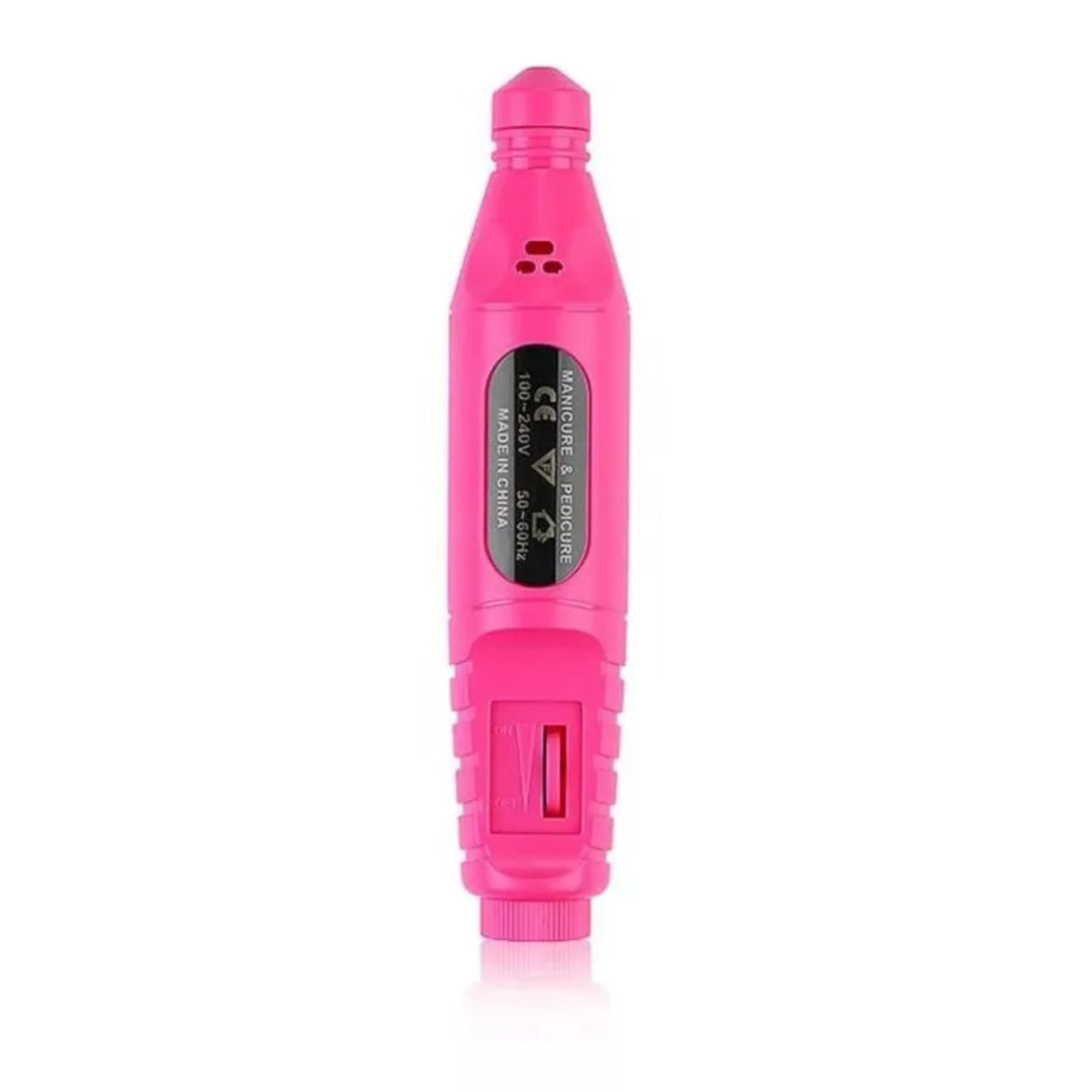 Limador de Uñas Eléctrico rosa de 13 cm, ergonómico y potente, ideal para dar forma a uñas naturales y artificiales en casa o viajes.-4