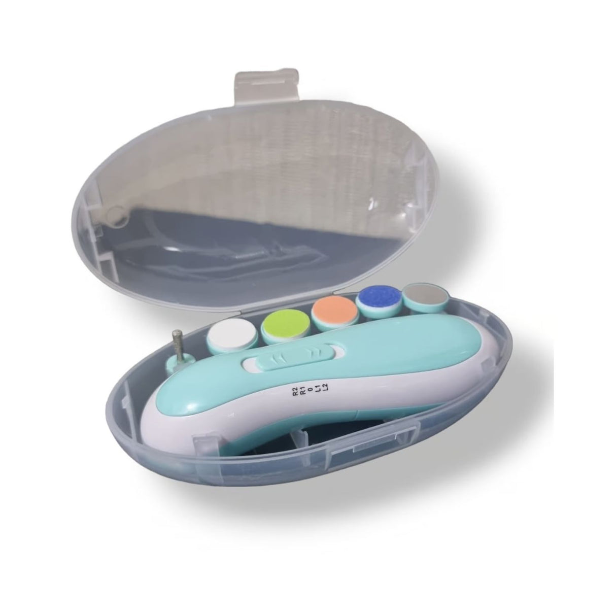 Corta uñas bebé celeste de acero inoxidable, 16 cm, con mango ergonómico y bordes redondeados para un corte seguro y preciso.-1-2-1