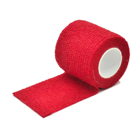Venda Koban roja de 5cm x 250cm, hipoalergénica y resistente, ideal para primeros auxilios y estabilización de lesiones.-1-1-1
