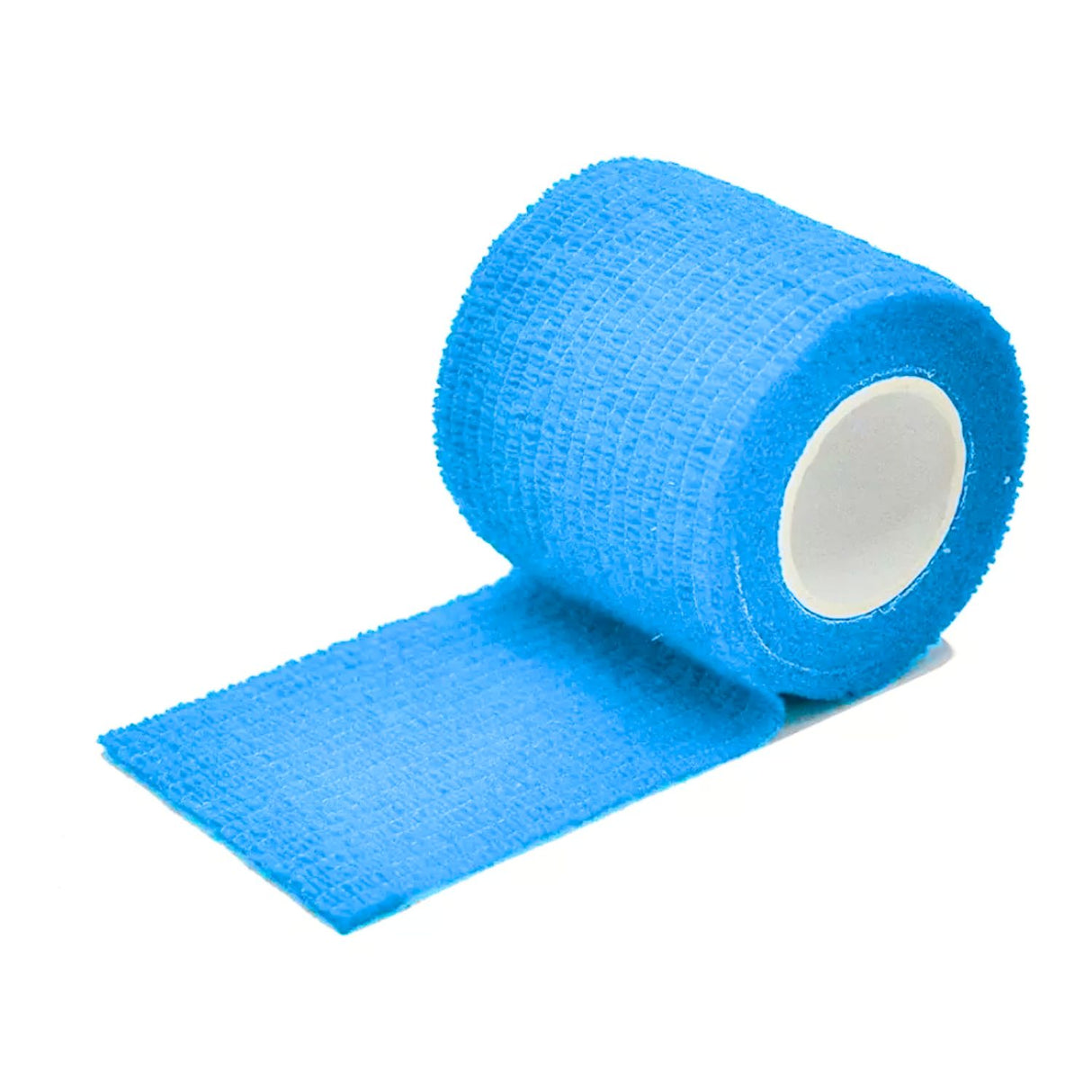 Venda Koban celeste de 5cm x 250cm, elástica y resistente al agua, ideal para soporte y compresión en lesiones menores.-1