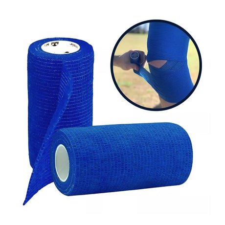 Venda Koban Azul de 10cm x 250cm, hipoalergénica y resistente al agua, ideal para soporte y protección de lesiones médicas y deportivas.-1-2-1