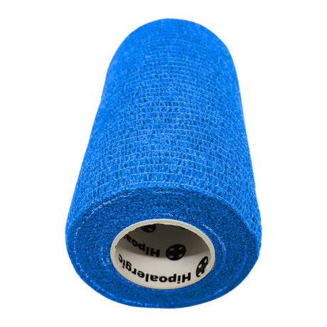 Venda Koban azul de 10cm x 250cm, elástica y hipoalergénica, ideal para compresión y soporte de lesiones. Perfecta para primeros auxilios.-1-1-1