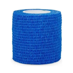 Cinta Adhesiva Médica Koban azul, 250 cm x 7 cm, hipoalergénica y resistente al agua, ideal para fijar vendajes sin irritar la piel.-1-2-1