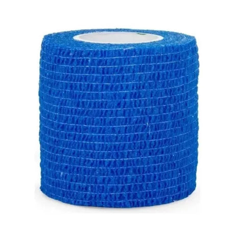 Cinta Adhesiva Médica Koban azul, 250 cm x 7 cm, hipoalergénica y resistente al agua, ideal para fijar vendajes sin irritar la piel.-1-2-1