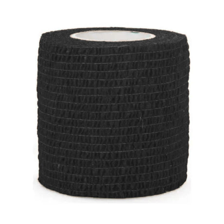 Venda Koban negra de 7cm x 250cm, elástica y resistente al agua, ideal para primeros auxilios y compresión de lesiones deportivas.-1-2-1