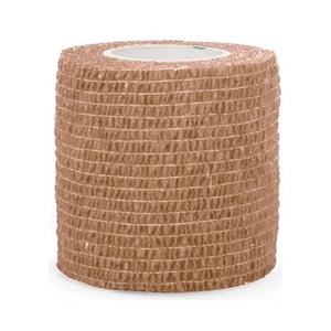 Venda Koban beige de 7 cm x 250 cm, hipoalergénica y resistente, ideal para compresión y soporte en lesiones.-1-2-1