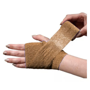 Venda Koban beige de 7 cm x 250 cm, hipoalergénica y resistente, ideal para compresión y soporte en lesiones.-1-4-1
