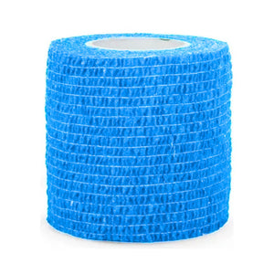 Venda Koban azul de 7 cm x 250 cm, suave, resistente al agua y elástica, ideal para primeros auxilios y soporte de heridas.-1-2-1