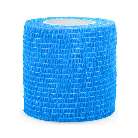 Venda Koban azul de 7 cm x 250 cm, suave, resistente al agua y elástica, ideal para primeros auxilios y soporte de heridas.-1-2-1