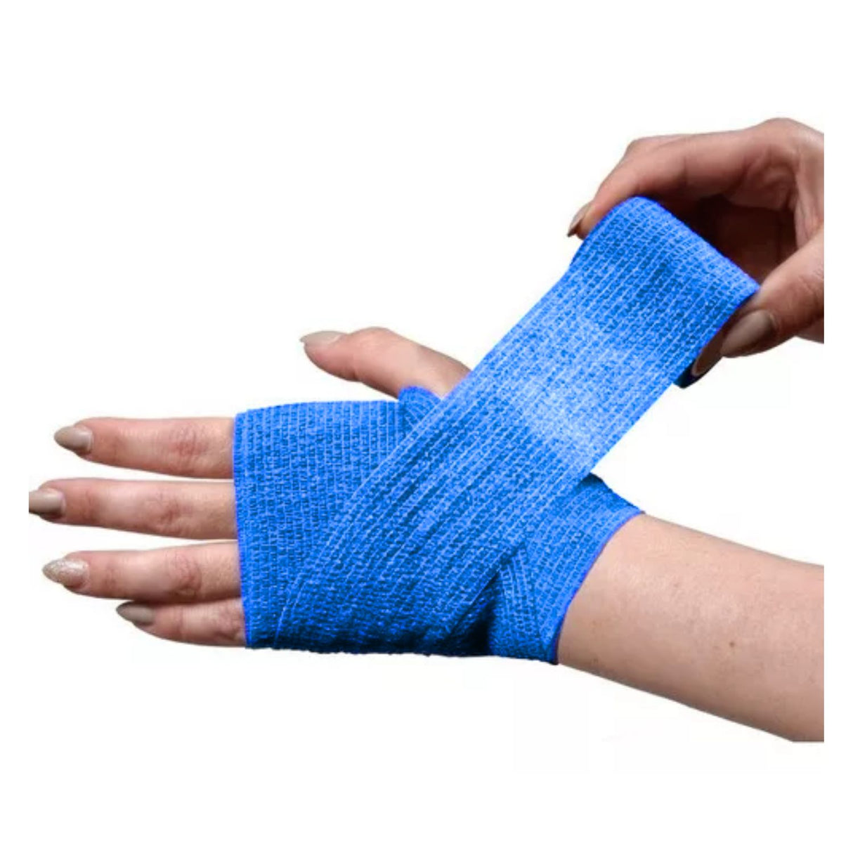 Venda Koban azul de 7 cm x 250 cm, suave, resistente al agua y elástica, ideal para primeros auxilios y soporte de heridas.-1-4-1