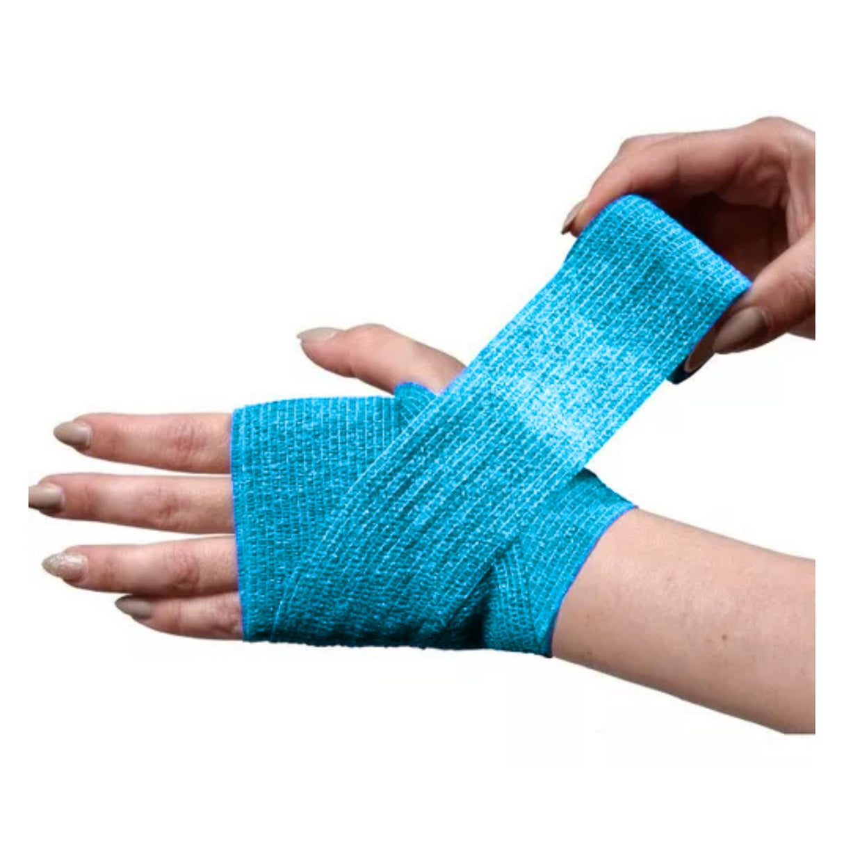 Venda Koban celeste verde de 7 cm x 250 cm, elástica y transpirable, ideal para curaciones y soporte en lesiones deportivas.-1-4-1