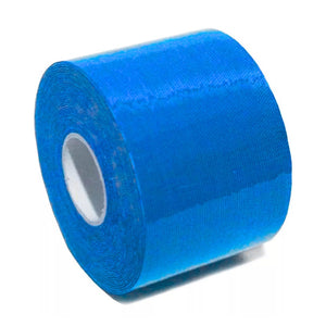Bandas kinesiológicas azules de 5cm x 5m, elásticas y duraderas, ideales para fisioterapia y rehabilitación. Perfectas para aliviar dolor muscular.-1-3-1