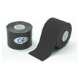 Bandas kinesiológicas negras de 5cm x 5m, elásticas y resistentes, ideales para soporte muscular y rehabilitación.-1-1-1