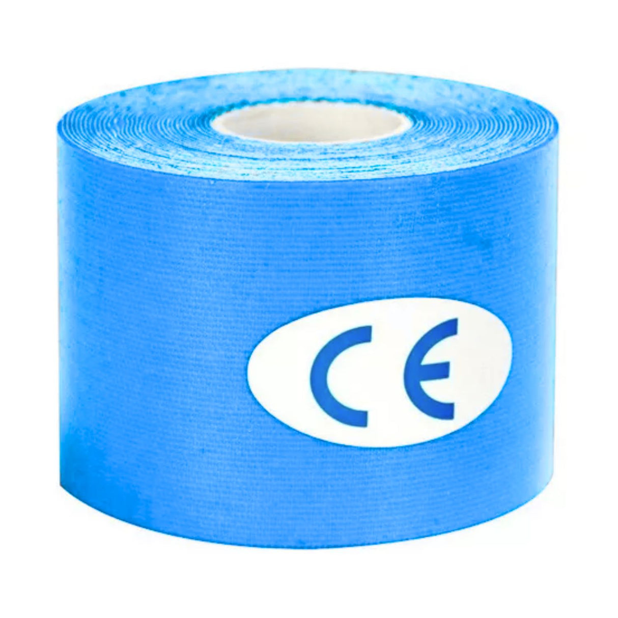 Bandas kinesiológicas celestes de 5 cm x 5 m, elásticas y hipoalergénicas, ideales para terapia física y soporte muscular.-1-2-1