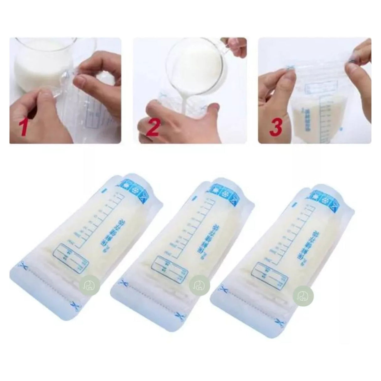 Bolsas reutilizables para leche materna, transparentes y resistentes, 240 ml, cierre hermético, ideales para refrigerar y congelar.-4