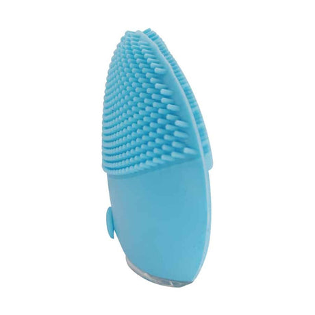 Exfoliador eléctrico facial celeste de 8 cm, hipoalergénico y resistente al agua, ideal para limpieza profunda y suave de la piel.-1-2-1