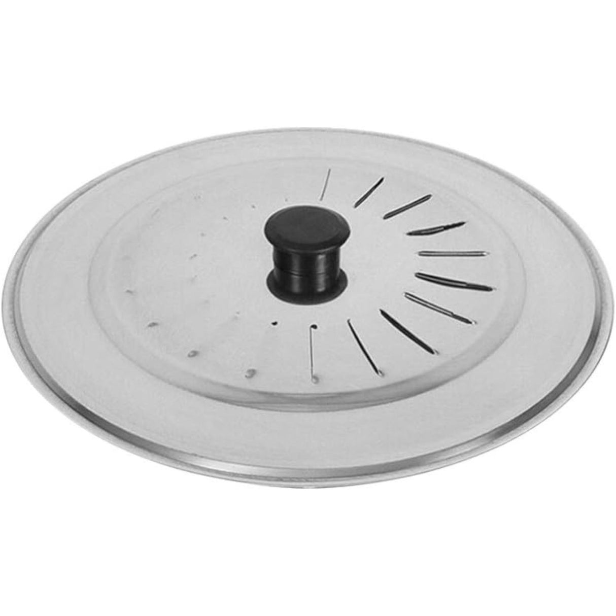 Tapa de olla de acero inoxidable de 32 cm, resistente y duradera, ideal para cocción y conservación de alimentos.-1