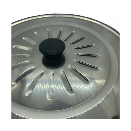 Tapa de olla de 20 cm en acero inoxidable, hermética y resistente al calor, ideal para cocción eficiente y fácil limpieza.-1-2-1