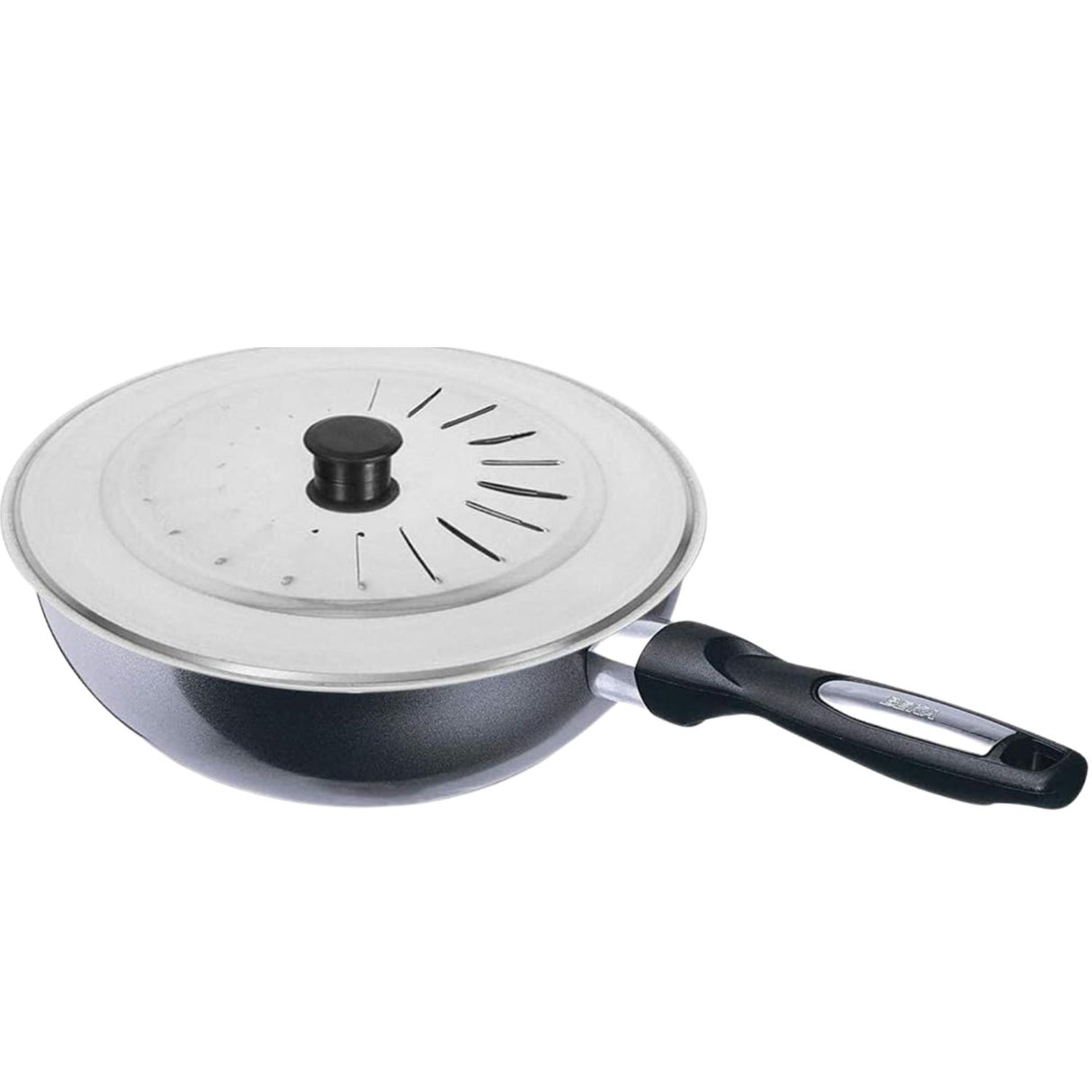Tapa de olla de 20 cm en acero inoxidable, hermética y resistente al calor, ideal para cocción eficiente y fácil limpieza.-1-4-1
