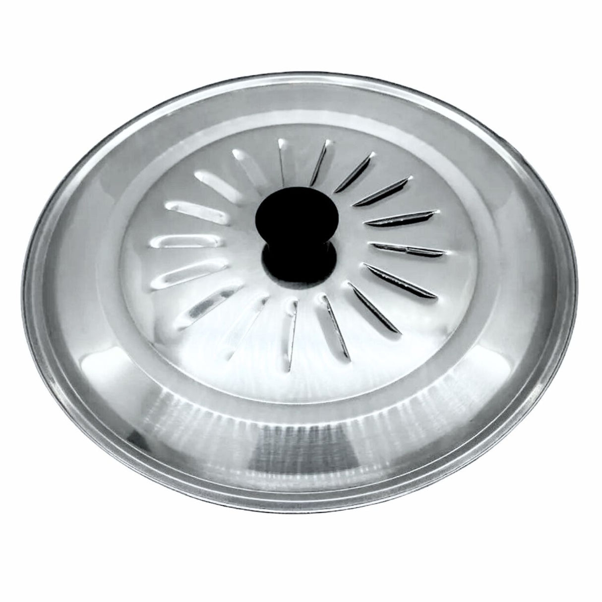 Tapa de olla de 22 cm en acero inoxidable, diseño moderno y brillante, ideal para cocinar sopas y guisos sin derrames.-1-1-1