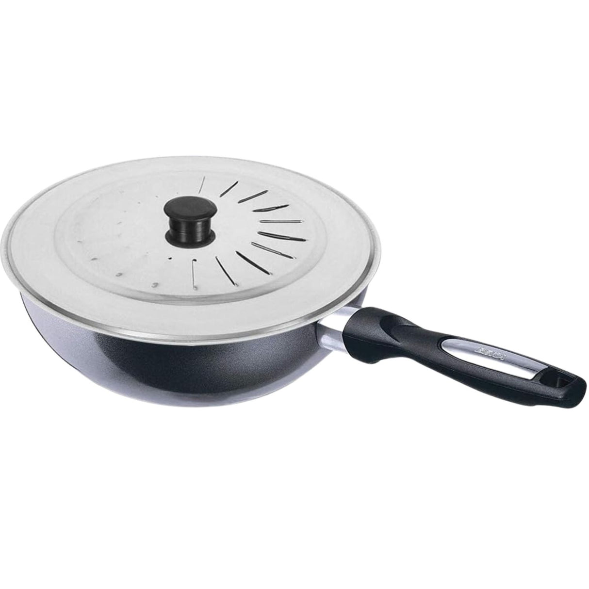 Tapa de olla de 26 cm en acero inoxidable, resistente al calor, con cierre hermético y pomo ergonómico. Ideal para cocinar sopas y guisos.-5