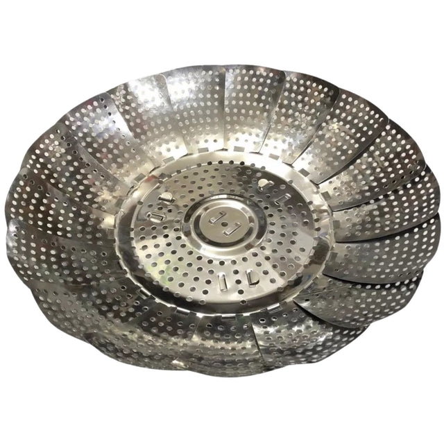 Tapa colador plegable de silicona de 18 cm, resistente al calor, ideal para escurrir pastas y verduras. Diseño compacto y colorido.-1