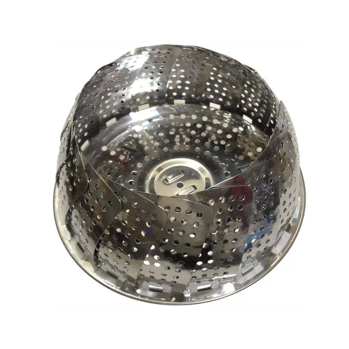 Tapa colador plegable de silicona de 18 cm, resistente al calor, ideal para escurrir pastas y verduras. Diseño compacto y colorido.-1-2-1