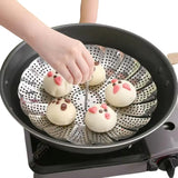 Tapa colador plegable de silicona de 18 cm, resistente al calor, ideal para escurrir pastas y verduras. Diseño compacto y colorido.-3