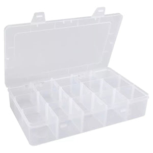 Organizador de plástico transparente de 28 cm, ideal para almacenar utensilios y juguetes. Diseño apilable y fácil de limpiar.-1