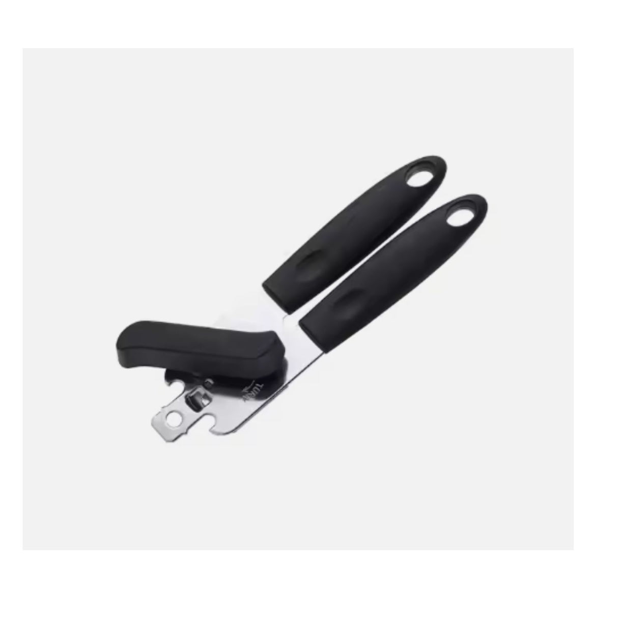 Abrelatas de acero inoxidable de 19 cm, ergonómico y duradero, ideal para abrir latas con facilidad y seguridad en la cocina.-1-3-1