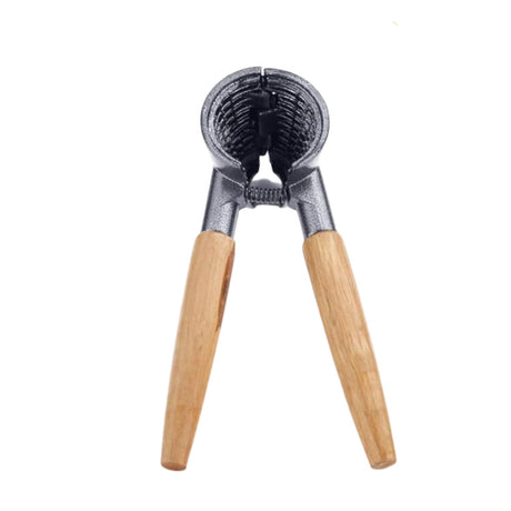 Cascanueces de madera de mango negro de 17 cm, ergonómico y antideslizante, ideal para abrir nueces con estilo y facilidad.-1-2-1