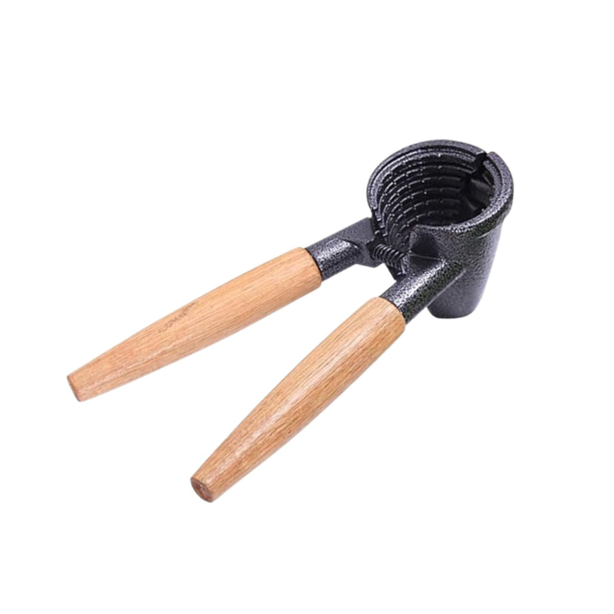 Cascanueces de madera de mango negro de 17 cm, ergonómico y antideslizante, ideal para abrir nueces con estilo y facilidad.-4