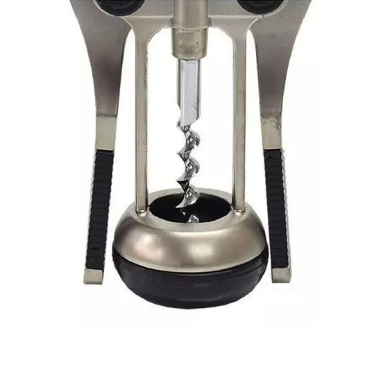 Sacacorcho de goma negro de 19 cm, ergonómico y resistente, ideal para abrir botellas de vino sin esfuerzo en cualquier ocasión.-1-2-1