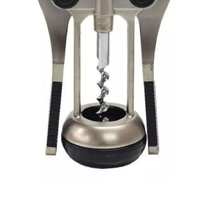 Sacacorcho de goma negro de 19 cm, ergonómico y resistente, ideal para abrir botellas de vino sin esfuerzo en cualquier ocasión.-1-2-1