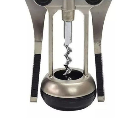 Sacacorcho de goma negro de 19 cm, ergonómico y resistente, ideal para abrir botellas de vino sin esfuerzo en cualquier ocasión.-1-2-1
