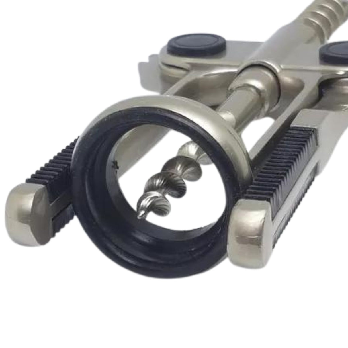 Sacacorcho de goma negro de 19 cm, ergonómico y resistente, ideal para abrir botellas de vino sin esfuerzo en cualquier ocasión.-1-3-1