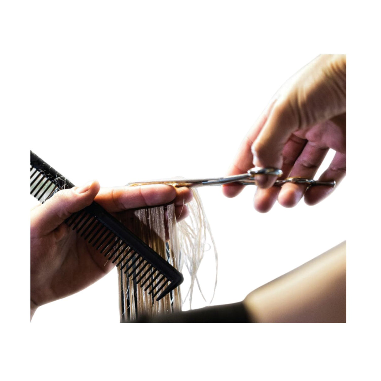 Tijeras rectas de peluquería de 17 cm, acero inoxidable pulido, mango metálico ergonómico, ideales para cortes precisos y duraderos.-3