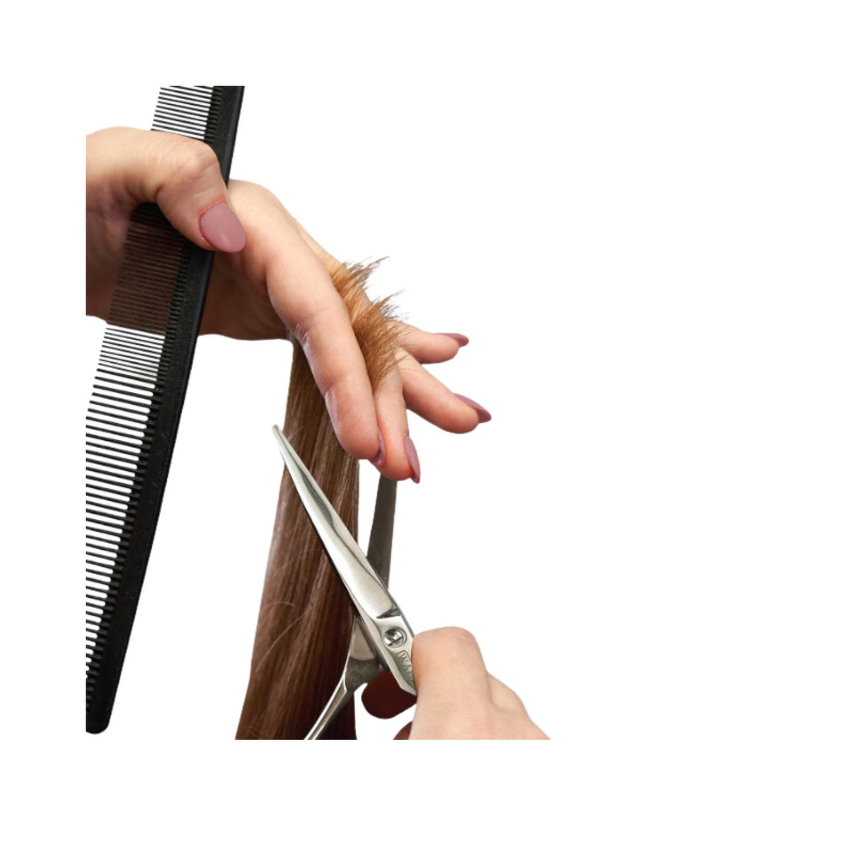 Tijeras rectas de peluquería de 17 cm, acero inoxidable pulido, mango metálico ergonómico, ideales para cortes precisos y duraderos.-4