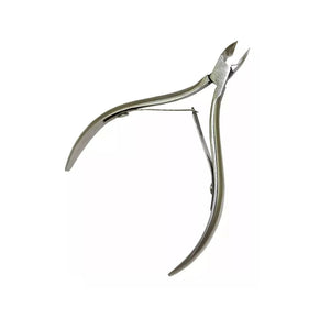 Cortador de cutícula profesional de 9 cm en gris, acero inoxidable, ergonómico y afilado para un corte preciso y duradero.-2-4-1