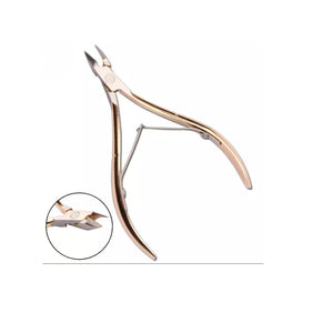 Cortador de cutícula dorado de 9 cm en acero inoxidable, ergonómico y preciso, ideal para manicura profesional y personal.-1-1-1