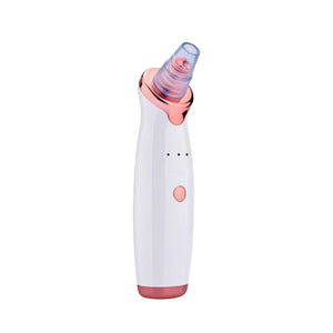 Extractor de imperfecciones faciales blanco y azul, con succión ajustable y cabezales intercambiables para limpieza profunda de poros.-1-3-1