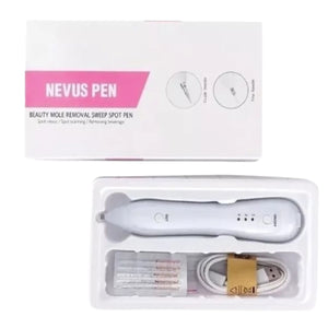 Extractor dermatológico Nevus Pen de 17 cm, color blanco, acero inoxidable, para extracción precisa de lunares e imperfecciones cutáneas.-4