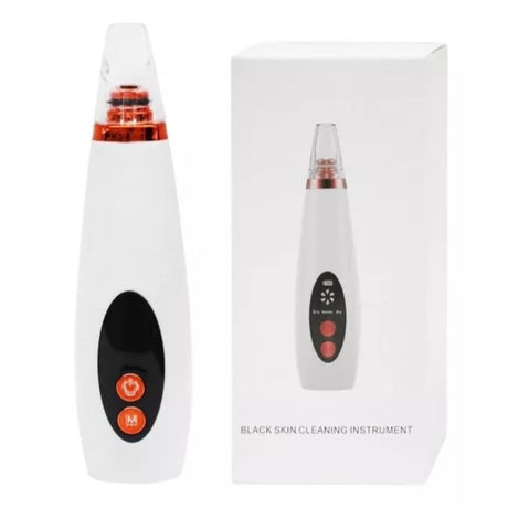 Extractor removedor de puntos negros de 16cm en acero inoxidable, con 6 cabezales intercambiables para un cuidado facial efectivo y seguro.-1-2-1