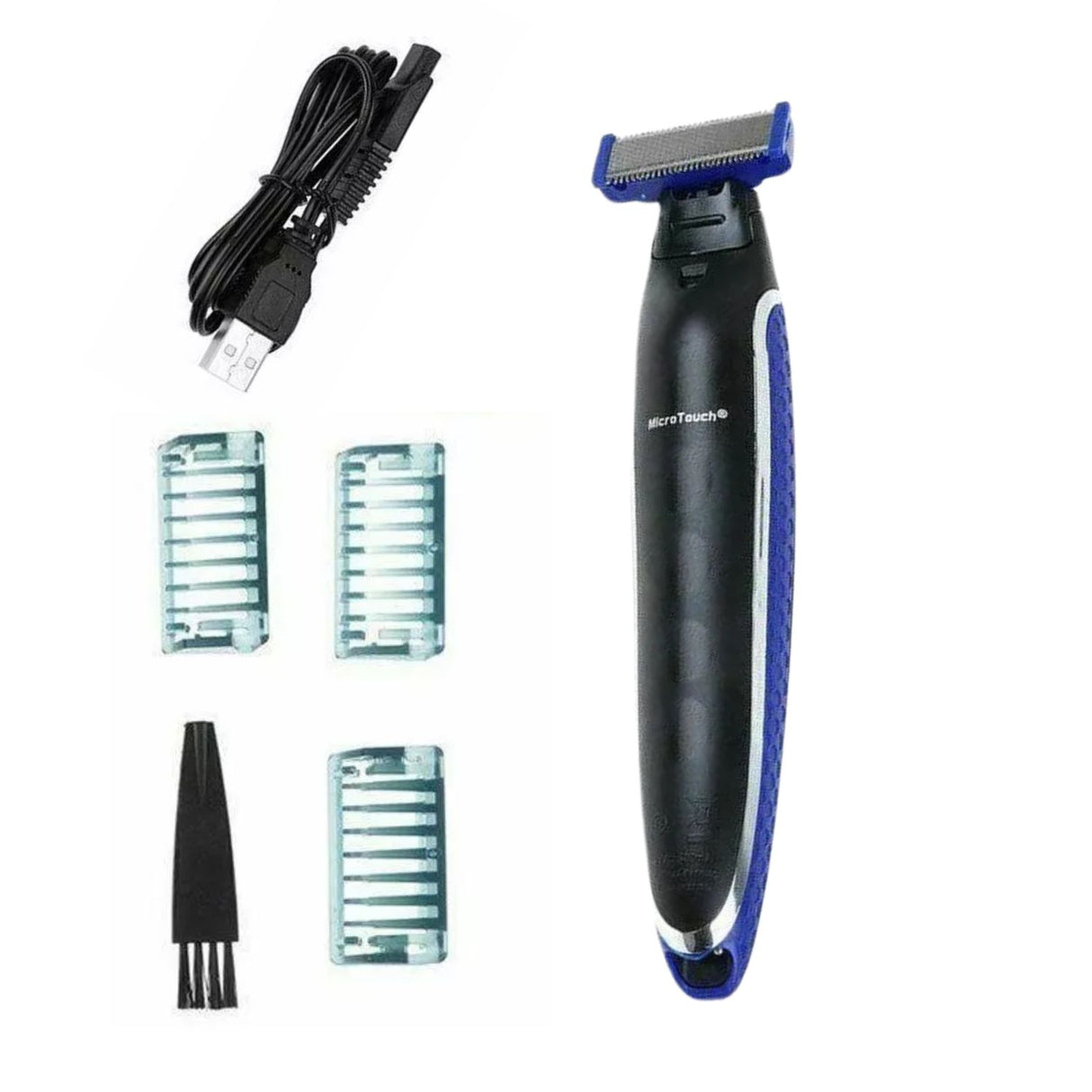 Afeitadora Doble Cara de 14 cm en negro, ergonómica y resistente, ideal para afeitado preciso en seco o con crema. Perfecta para viajes.-1-2-1