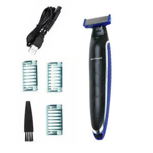 Afeitadora Doble Cara de 14 cm en negro, ergonómica y resistente, ideal para afeitado preciso en seco o con crema. Perfecta para viajes.-1-2-1
