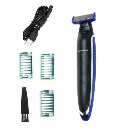 Afeitadora Doble Cara de 14 cm en negro, ergonómica y resistente, ideal para afeitado preciso en seco o con crema. Perfecta para viajes.-1-2-1