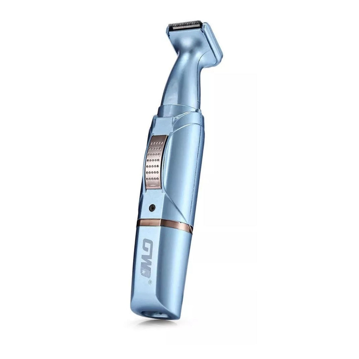 Afeitadora nasal HD-200 celeste, 13 cm, acero inoxidable, diseño compacto y ergonómico, ideal para cuidado personal sin irritaciones.-1-3-1